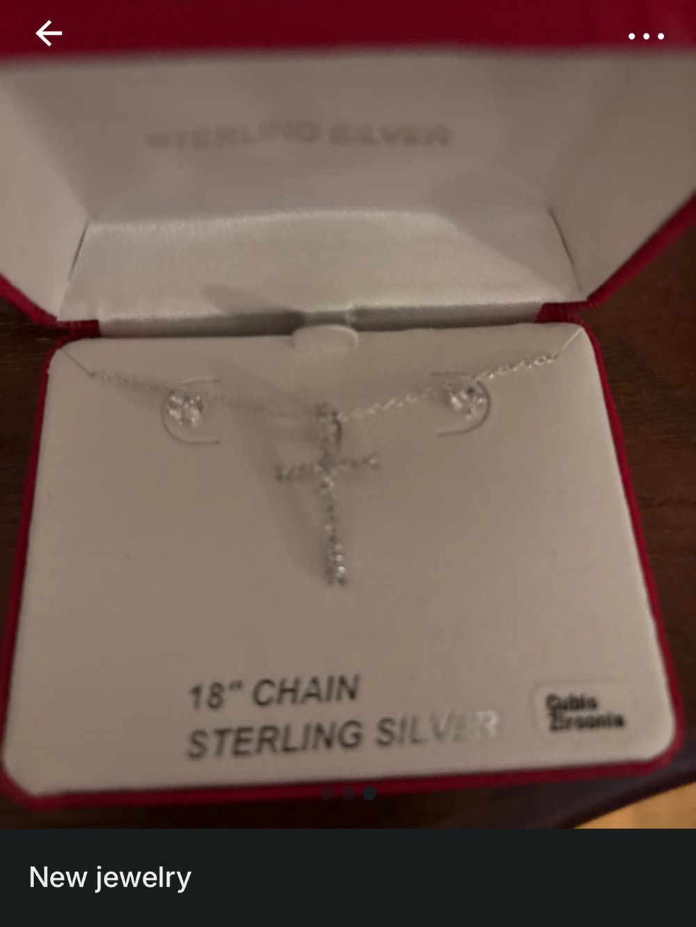 Sterling Silver Cubic Zirconia Cross Necklace - Silver